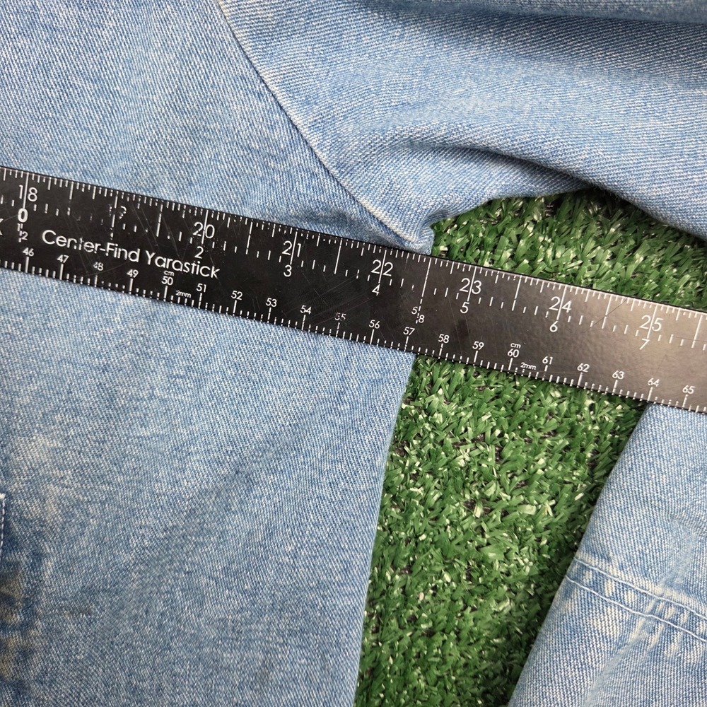 Crossroads Western Patchwork Denim Jacket Blue Me… - image 7